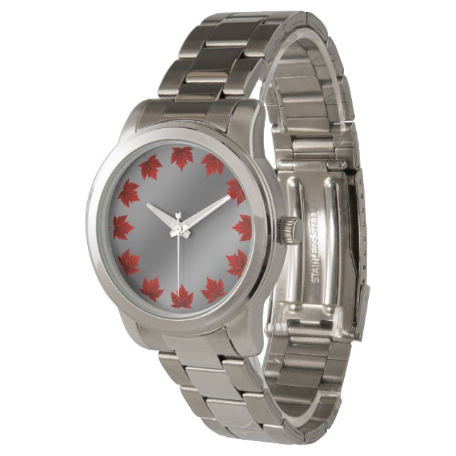 Kanada Watch Canada Maple Löv Souvenir Wristwatch Armbandsur (Vinklad)