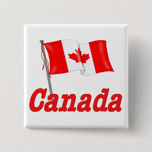 Kanada Wave Flagga Knapp
