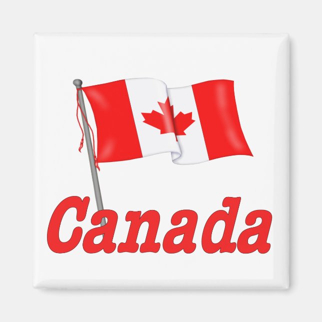 Kanada Wave Flagga Magnet (Framsidan)