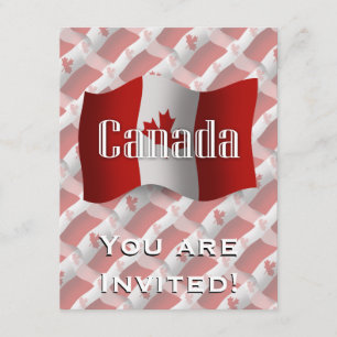Kanada Waving Flagga Inbjudningar