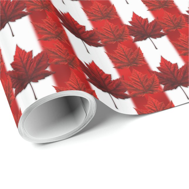 Kanada Wrapping Papper Canada Flagga Souvenir Papp Presentpapper (Rullad Hörn)