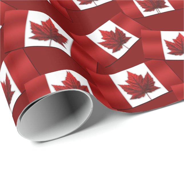 Kanada Wrapping Papper Canada Flagga Souvenir Papp Presentpapper (Rullad Hörn)