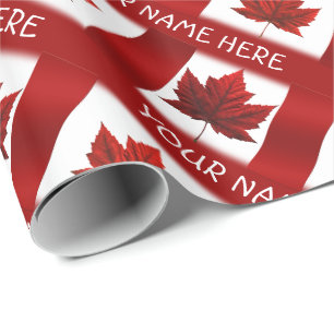Kanada Wrapping Papper Canada Flagga Souvenir Papp Presentpapper