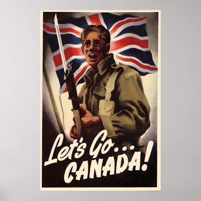 Kanada WWII-propagandaposter Låt oss gå Kanada! Ko Poster (Framsidan)