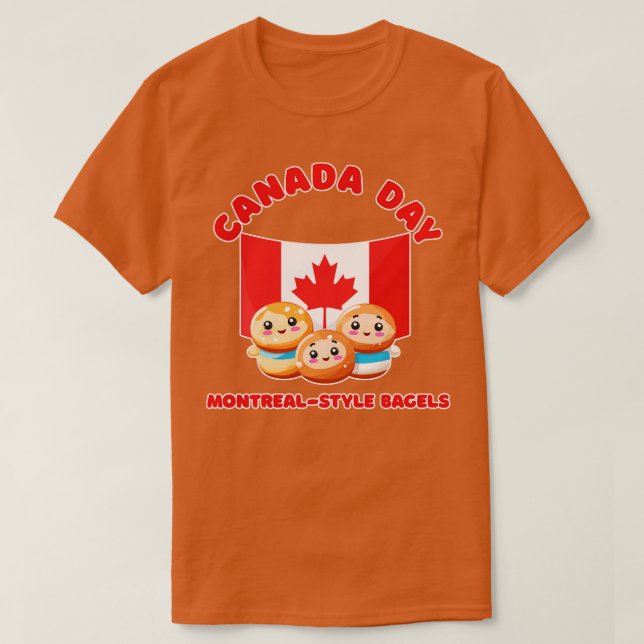 Kanadadag Funny Kawaii Montreal Style Bagels T Shirt (Design framsida)