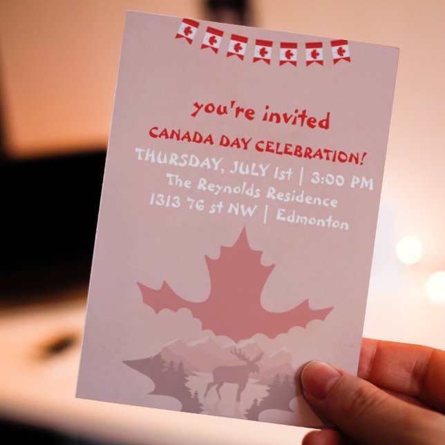 Kanadadag Moose Juli 1:a inbjudan (Canada Day Moose July 1st Invitation
)