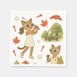 Kanadadag tema för golfer som kärlek katter pappersservett