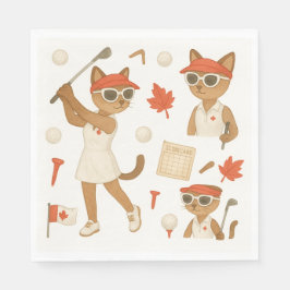 Kanadadag tema för golfer som kärlek katter pappersservett