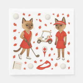 Kanadadag tema för golfer som kärlek katter pappersservett