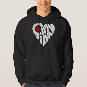 Kanadadagen lycklig Kanada Flagga Maple Löv Heart Hoodie