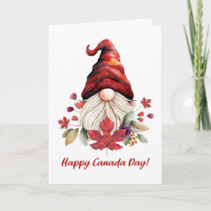 Kanadadagen lycklig med Whimsical Gnome Maple Löv Kort