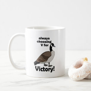 Kanadagås Fågel Väljer Alltid V För Seger Kaffemugg