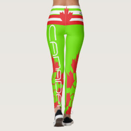 KANADANSKA FLAGGA FLOURESCENT GRÖNT LEGGING HAVIC
