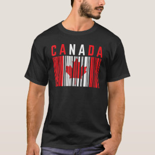 Kanadas Barcode Maple Löv Canada Flagga Pride Cana T Shirt