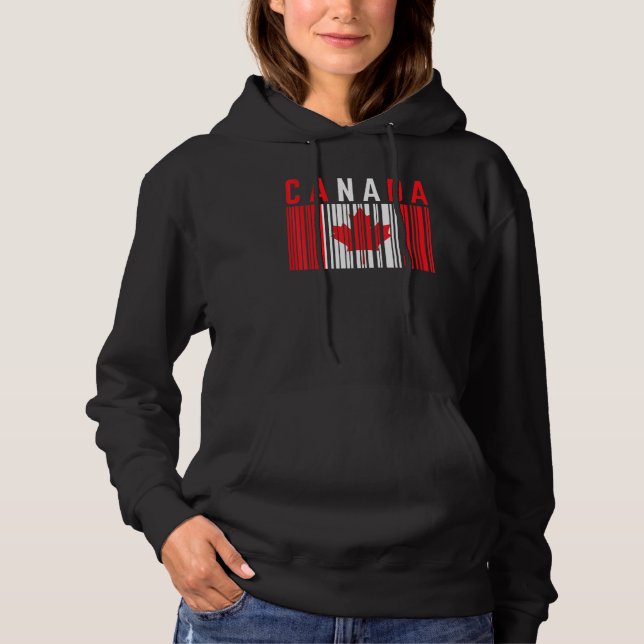 Kanadas Barcode Maple Löv Canada Flagga Pride Cana T Shirt (Framsida)