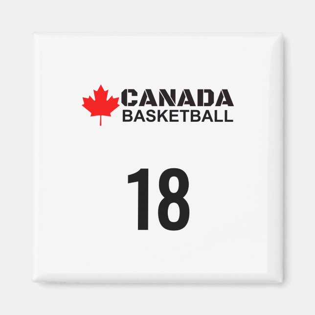 Kanadas basketboll nummer 18 Design Gift Idea Magnet (Framsidan)
