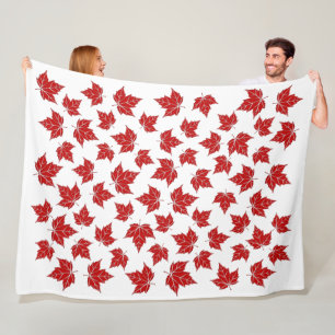 Kanadas Blanket Canada Maple Löv Throw Blankets Fleecefilt