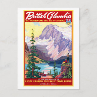 Kanadas British Columbia Vintage affisch återställ Vykort