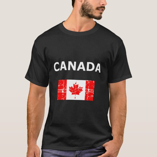 Kanadas Flagga Canadian Maple Löv T Shirt (Framsida)