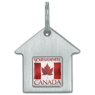 Kanadas Flagga Hundbrickors Gifts Canada Pet Souve ID-bricka Husdjur