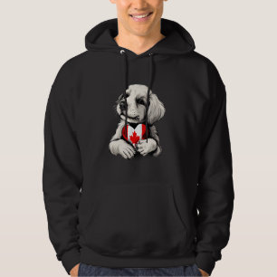 Kanadas flagga Kanadensisk stolthet Hjärt Hund Kan Hoodie