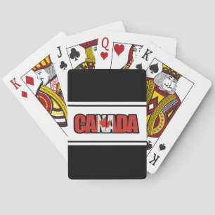 Kanadas Flagga med aple Löv i typografisk text Casinokort