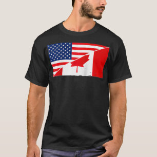 Kanadas Flagga och USA flagga Roots Canadian Ances T Shirt