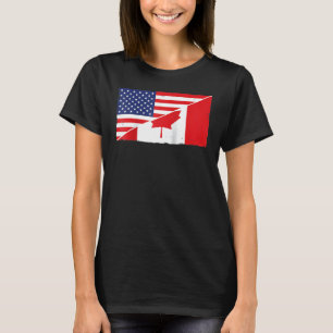 Kanadas Flagga- och USA flagga-rötter Kanadensiska T Shirt