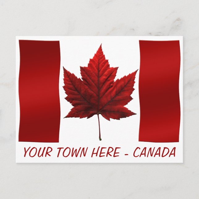 Kanadas Flagga Postkort Canadian Souvenir Postcard Vykort (Framsida)