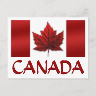 Kanadas Flagga Postkort Canadian Souvenir Postcard Vykort