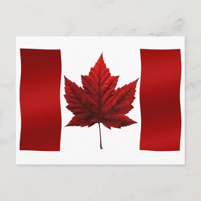 Kanadas Flagga Postkort Canadian Souvenir Postcard Vykort (Framsida)