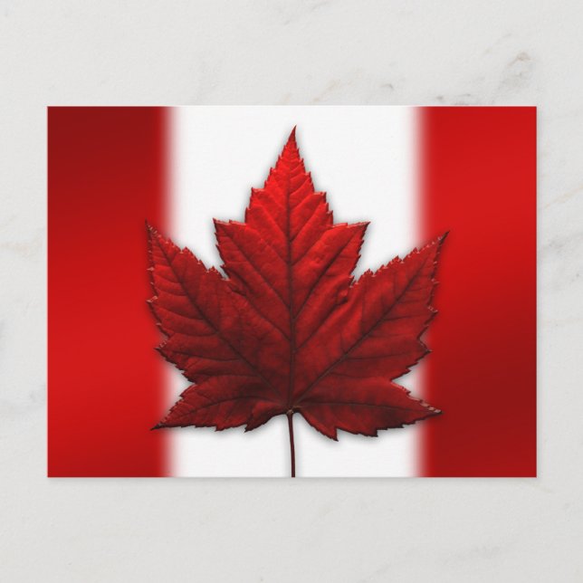 Kanadas Flagga Postkort Canadian Souvenir Postcard Vykort (Framsida)