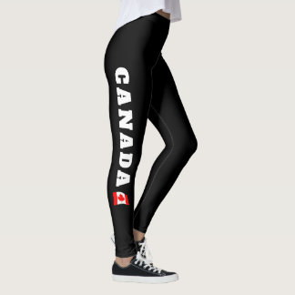 Kanadas flaggbukser - Damströjor med lönnlöv Leggings