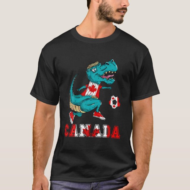 Kanadas fotbollslag Canadian Flagga Rex Maple Löv  T Shirt (Framsida)