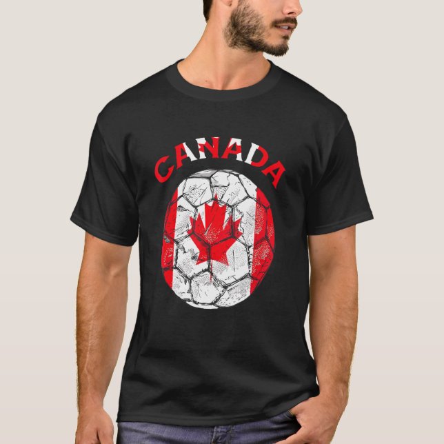 Kanadas fotbollsspelare 2022 Kids canadian Flagga T Shirt (Framsida)