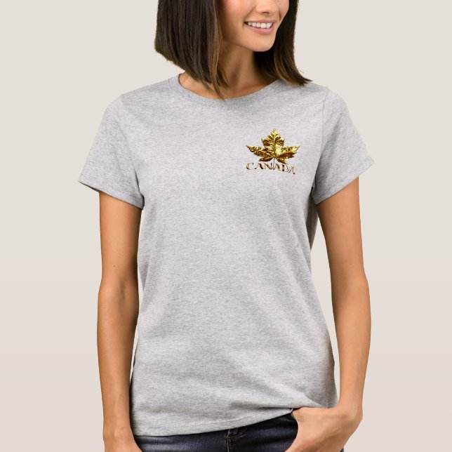 Kanadas Guld-medalj Jacka Kvinnors Kanada-Jacka Tee Shirt (Framsida)