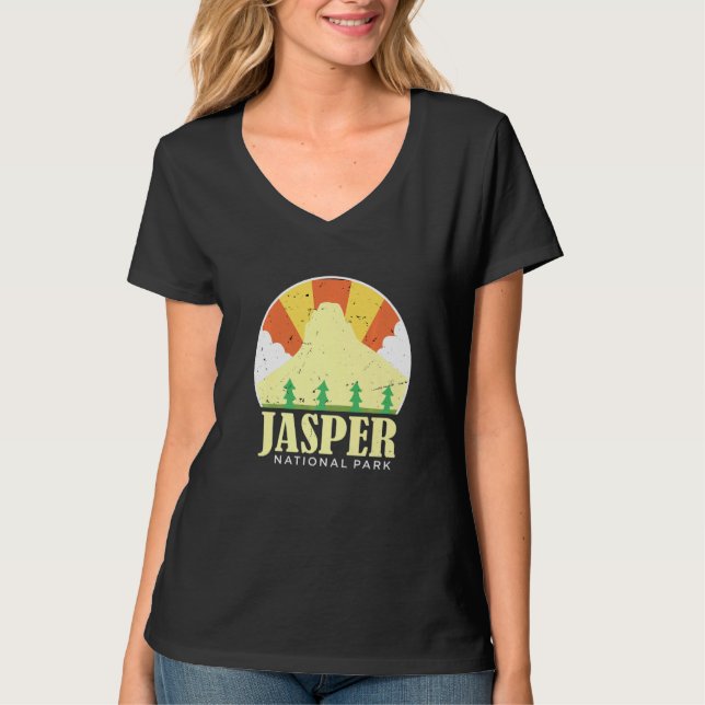 Kanadas nationalpark Jasper Alberta Souvenir Icefi T Shirt (Framsida)