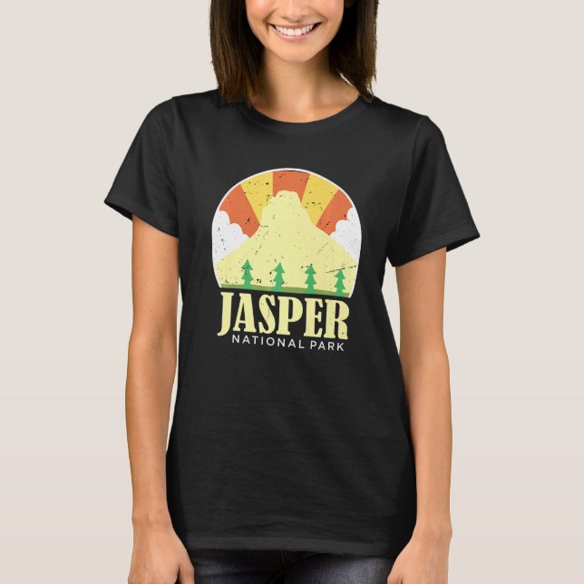 Kanadas nationalpark Jasper Alberta Souvenir Icefi T Shirt (Framsida)