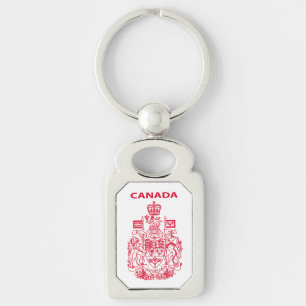 Kanadas nationella emblem rektangulärt silverfärgad nyckelring