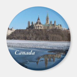 Kanadas parlaments Byggnad View från Ottawa River Magnet