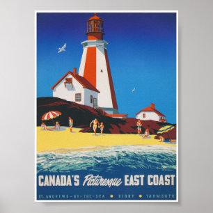Kanadas Picturesque Öster Kusten Vintage resor Poster