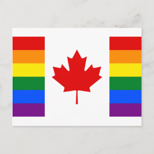 Kanadas Pride Rainbow Flagga Vykort