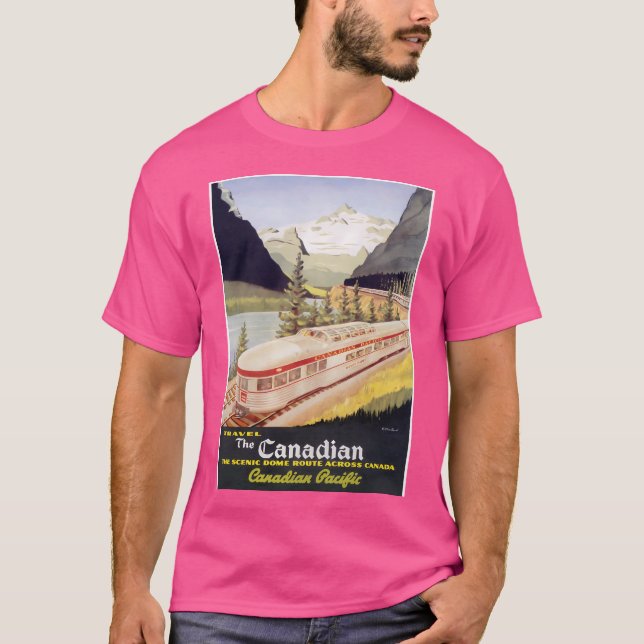 Kanadas Retro Vintage Tåg Poster T Shirt (Framsida)