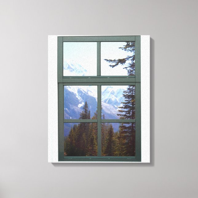 Kanadas Rocky mountains Nature Faux Window View Canvastryck (Framsida)