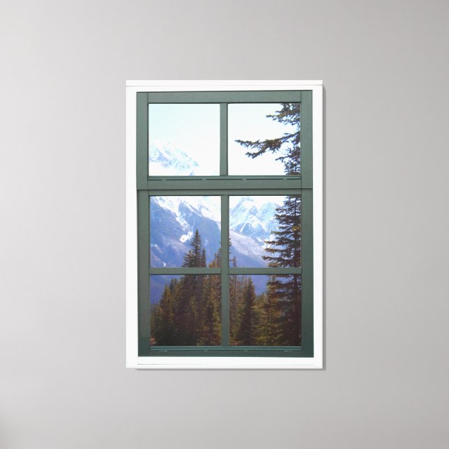 Kanadas Rocky mountains Nature Faux Window View Canvastryck (Framsida)