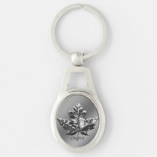 Kanadas Souvenir-nyckelkedjor Silver Kanada Ovalt Silverfärgad Nyckelring