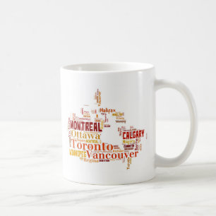 Kanadas städer Ord Art Kaffemugg