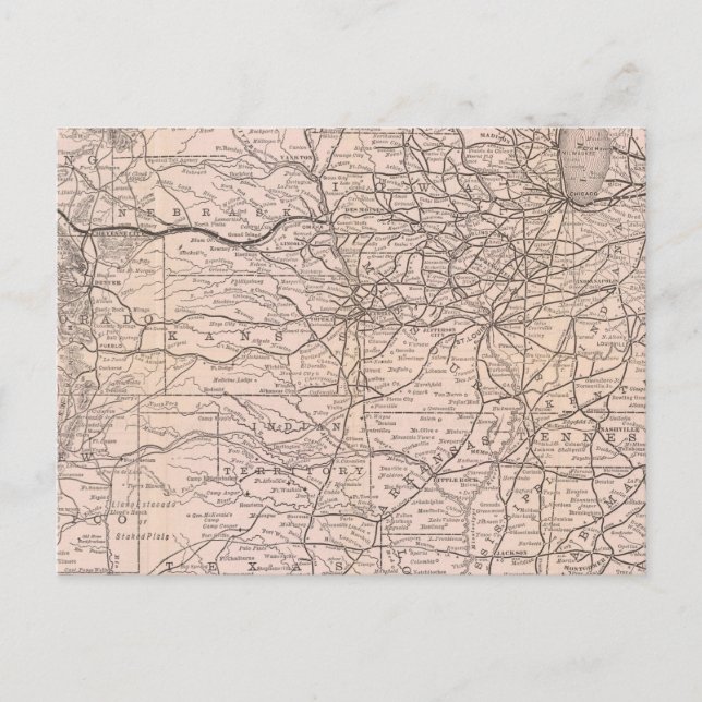 Kanadas Underbara Westerna järnvägar i karta Vykort (Framsida)