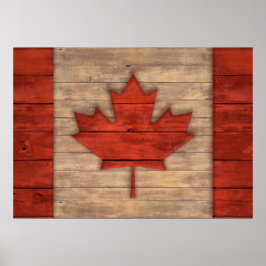 Kanadas Wood look, stressad Flagga Poster