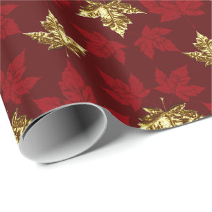 Kanadas Wrapping Papprare Guld Kanada Souvenir Pap Presentpapper